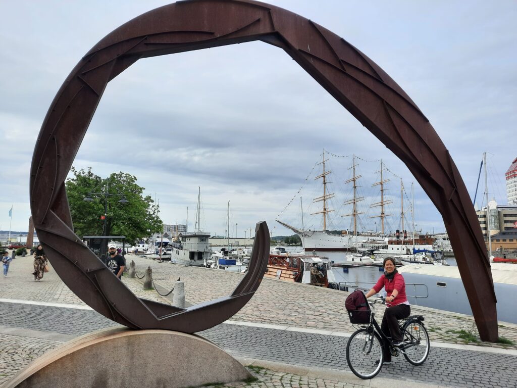 Un passage en vélo loué au port de Göteborg