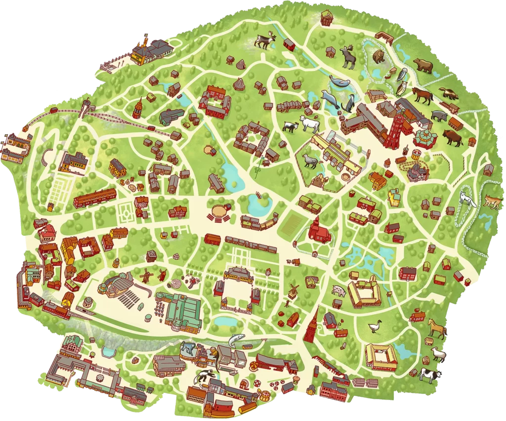 Carte du parc de Skansen