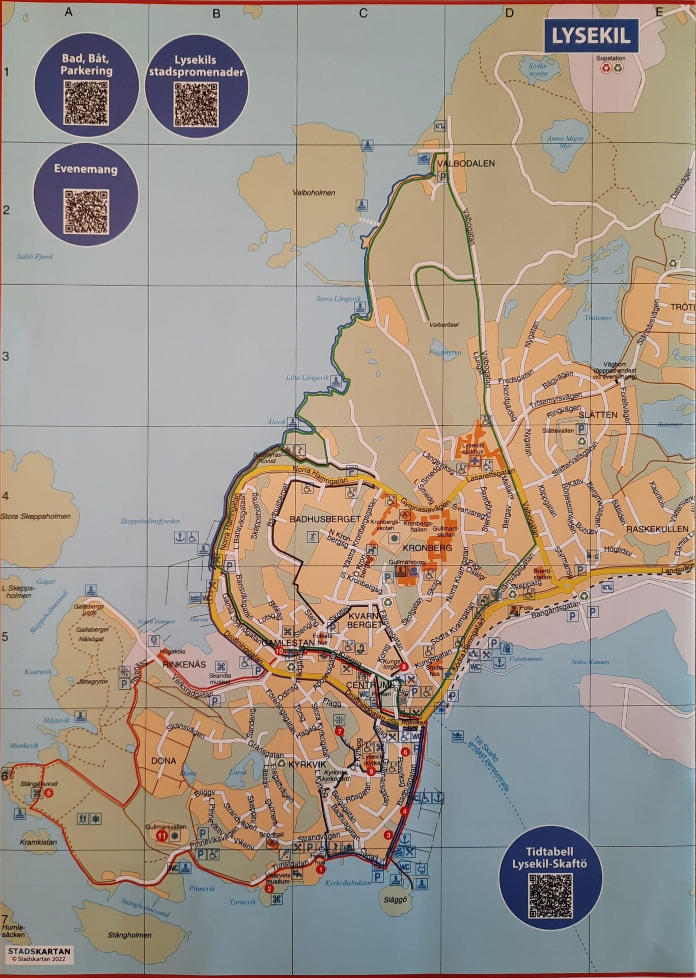 Carte de l'étape 12 du Kuststigen à Lysekil